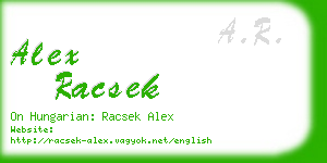 alex racsek business card